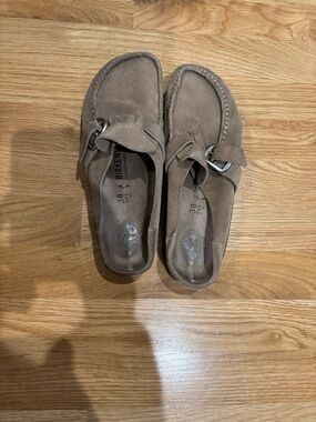 Birkenstock Suede Slip-On Loafers in Taupe Brown
